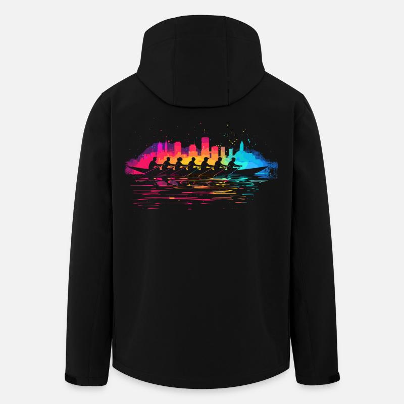 Équipe d’aviron Splotch - Veste softshell homme en polyester recyclé Stanley/Stella - noir