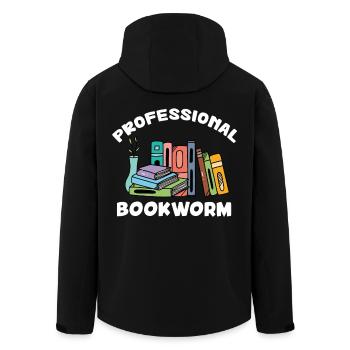 Rat de bibliothèque professionnel - Amoureux des livres - Veste softshell homme en polyester recyclé Stanley/Stella - noir - Dos - AI Model Male 185 light (185cm)
