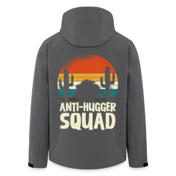 Anti-Hugger Squad Kaktus Retro Wüste Igel - Recycelte Männer Softshell-Jacke von Stanley/Stella - Schwarz - Hinten - AI Model Male 185 light (185cm)