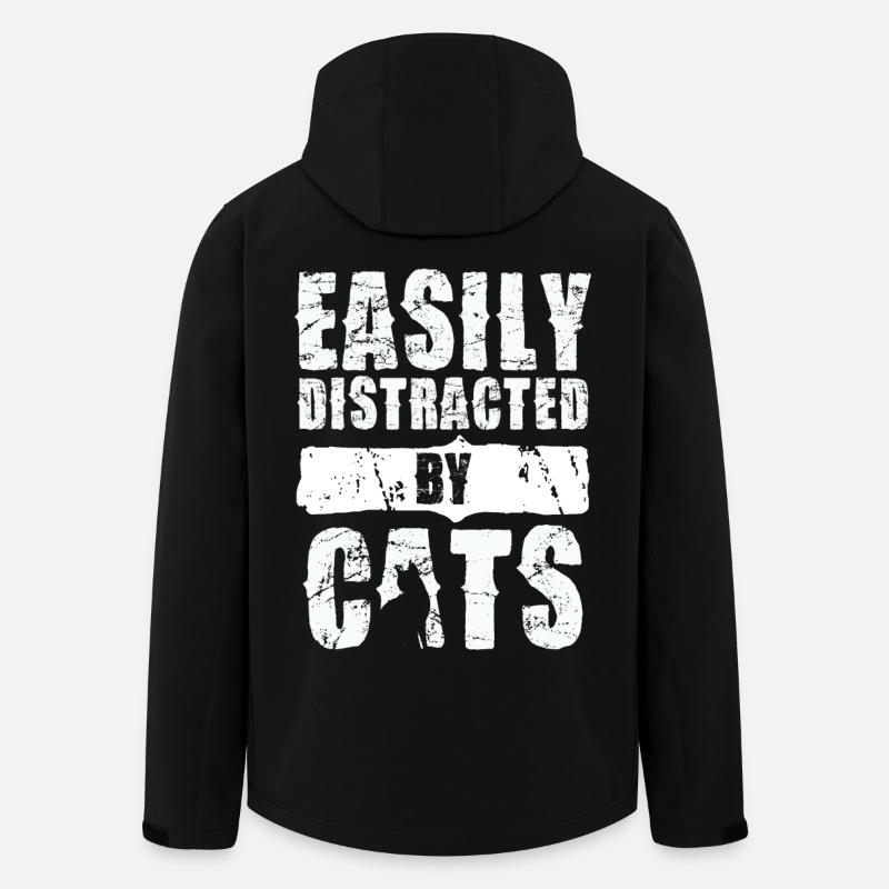 Easily distracted by cats - Men’s Recycled Softshell Jacket by Stanley/Stella - black