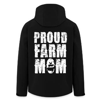Proud Farm Mama Statement - Men’s Recycled Softshell Jacket by Stanley/Stella - black - Back - AI Model Male 185 light (185cm)