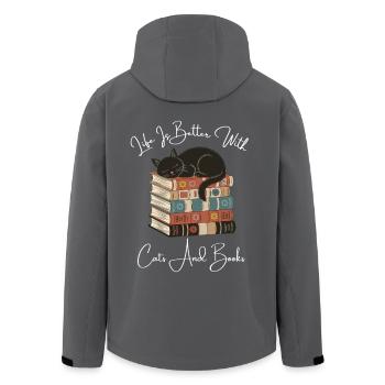 Cat Book Shirt For Women Life Is Better With Cats - Veste softshell homme en polyester recyclé Stanley/Stella - noir - Dos - AI Model Male 185 light (185cm)