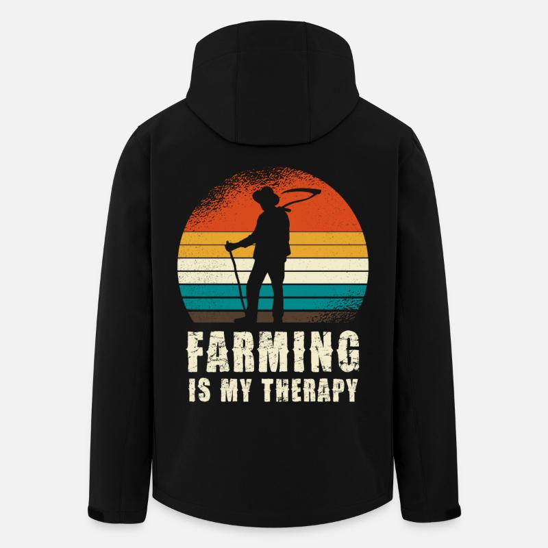 Farming Is My Therapy Retro Landwirt - Recycelte Männer Softshell-Jacke von Stanley/Stella - Schwarz