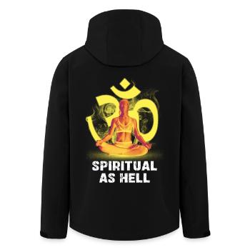 Spirituality: Om Meditation Art - Men’s Recycled Softshell Jacket by Stanley/Stella - black - Back - AI Model Male 185 light (185cm)