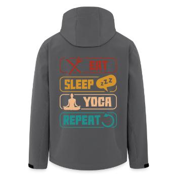 Eat Sleep Yoga Repeat Relaxation - Men’s Recycled Softshell Jacket by Stanley/Stella - black - Back - AI Model Male 185 light (185cm)
