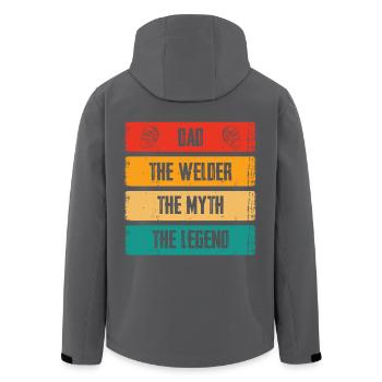 Papa Der Schweißer Die Legende Der Mythos - Recycelte Männer Softshell-Jacke von Stanley/Stella - Schwarz - Hinten - AI Model Male 185 light (185cm)