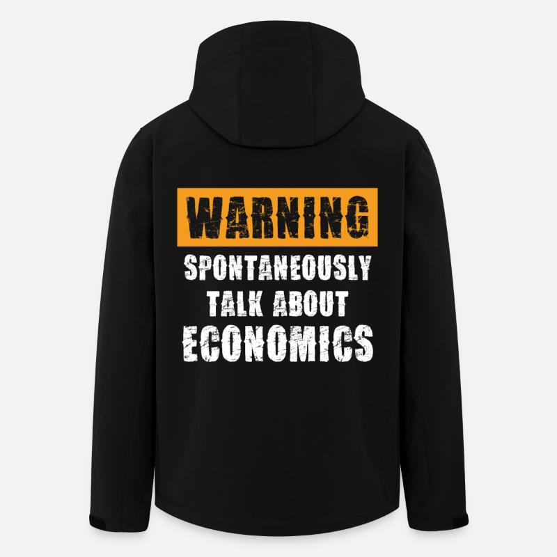 Attention : Conversations spontanées sur l’économie - Veste softshell homme en polyester recyclé Stanley/Stella - noir