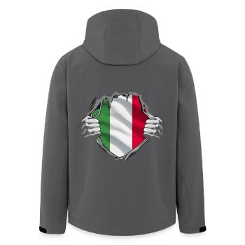 Italian flag in heart-tearing motif - Men’s Recycled Softshell Jacket by Stanley/Stella - black - Back - AI Model Male 185 light (185cm)