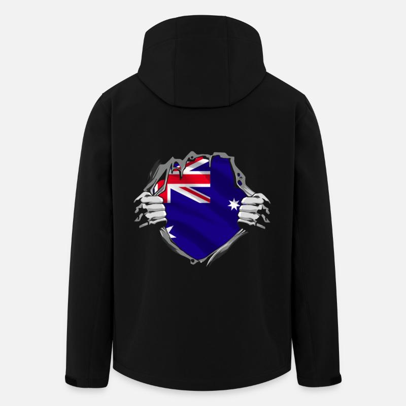 Australian flag unveils pride - Men’s Recycled Softshell Jacket by Stanley/Stella - black