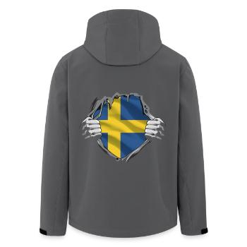 Le drapeau de la Suède fièrement dévoilé - Veste softshell homme en polyester recyclé Stanley/Stella - noir - Dos - AI Model Male 185 light (185cm)
