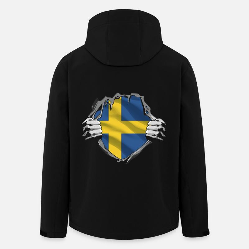 Sweden flag proudly unveiled - Men’s Recycled Softshell Jacket by Stanley/Stella - black