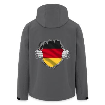 Deutschland Flagge Im Herz - Recycelte Männer Softshell-Jacke von Stanley/Stella - Schwarz - Hinten - AI Model Male 185 light (185cm)