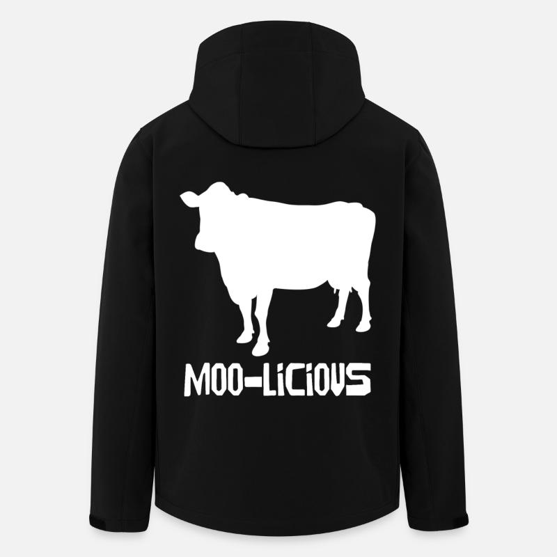 Moo-Licious Cow Silhouette Fun - Men’s Recycled Softshell Jacket by Stanley/Stella - black