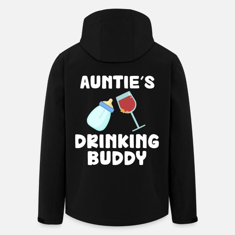 Auntie's Drinking Buddy Funny - Men’s Recycled Softshell Jacket by Stanley/Stella - black