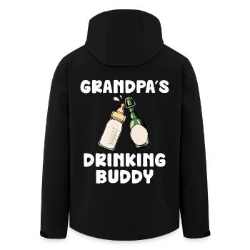 Grandpa's Drinking Buddy Lustiges Motiv - Recycelte Männer Softshell-Jacke von Stanley/Stella - Schwarz - Hinten - AI Model Male 185 light (185cm)