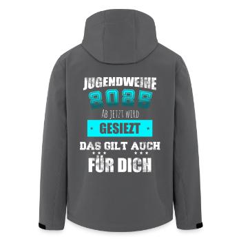 Jugendweihe 2025 Ab jetzt wird gesiezt - Recycelte Männer Softshell-Jacke von Stanley/Stella - Schwarz - Hinten - AI Model Male 185 light (185cm)