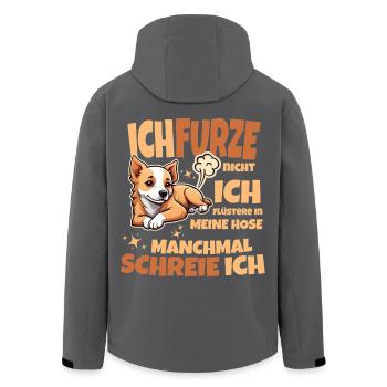 Ich furze nicht Ich flüstere in meine Hose Hund - Recycelte Männer Softshell-Jacke von Stanley/Stella - Schwarz - Hinten - AI Model Male 185 light (185cm)