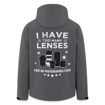 I Have Too Many Lenses Said No Photographer Ever - Recycelte Männer Softshell-Jacke von Stanley/Stella - Schwarz - Hinten - AI Model Male 185 light (185cm)
