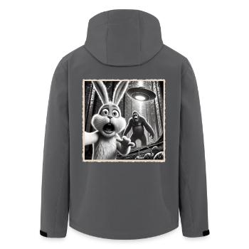 Easter, Funny Easter Bunny, Bunny Selfie Easter Party - Men’s Recycled Softshell Jacket by Stanley/Stella - black - Back - AI Model Male 185 light (185cm)