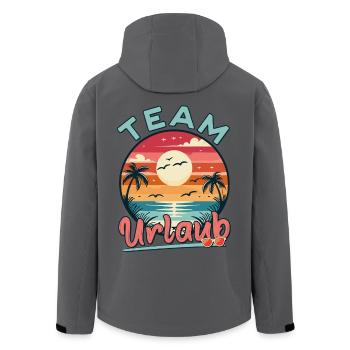 Urlaub Strand Strandurlaub Palmen Familie Sommer - Recycelte Männer Softshell-Jacke von Stanley/Stella - Schwarz - Hinten - AI Model Male 185 light (185cm)