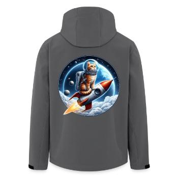 Astronaut Cat - Men’s Recycled Softshell Jacket by Stanley/Stella - black - Back - AI Model Male 185 light (185cm)