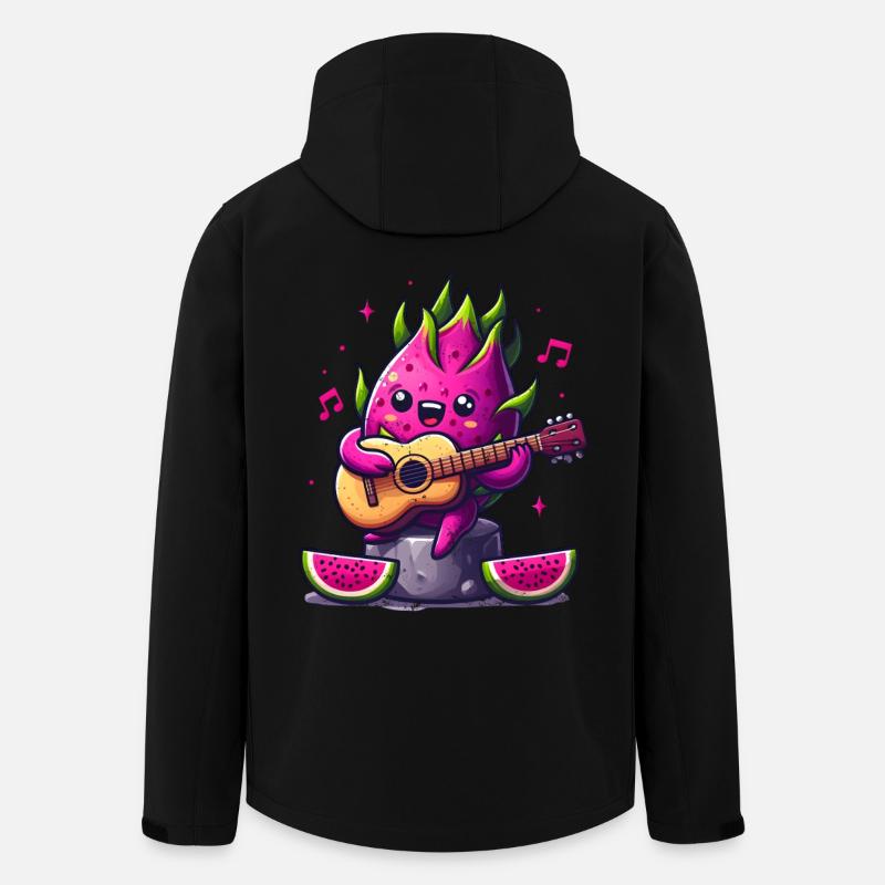 Dragon fruit playing guitar - Men’s Recycled Softshell Jacket by Stanley/Stella - black