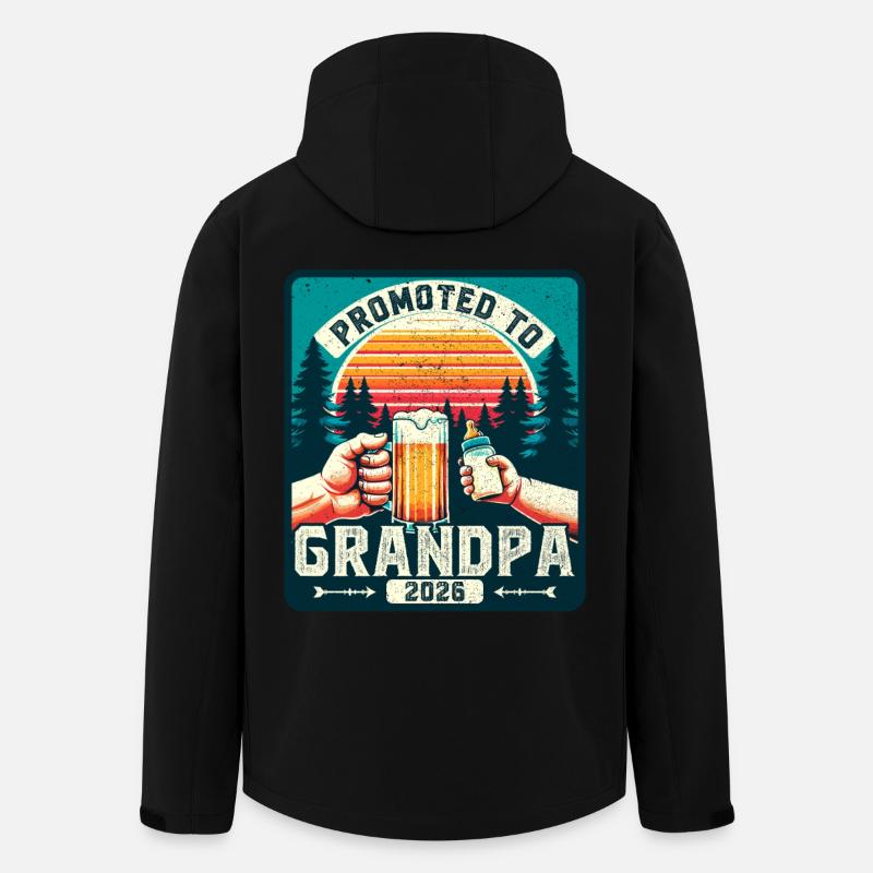 Grandpa-to-be 2026 loading future grandfather - Men’s Recycled Softshell Jacket by Stanley/Stella - black
