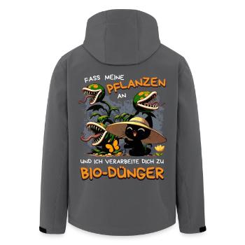 Fass meine Pflanzen an – Bio-Dünger Spruch - Recycelte Männer Softshell-Jacke von Stanley/Stella - Schwarz - Hinten - AI Model Male 185 light (185cm)