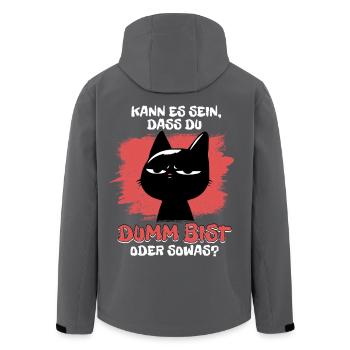 Kann es sein dass du dumm bist? - Schwarze Katze - Recycelte Männer Softshell-Jacke von Stanley/Stella - Schwarz - Hinten - AI Model Male 185 light (185cm)