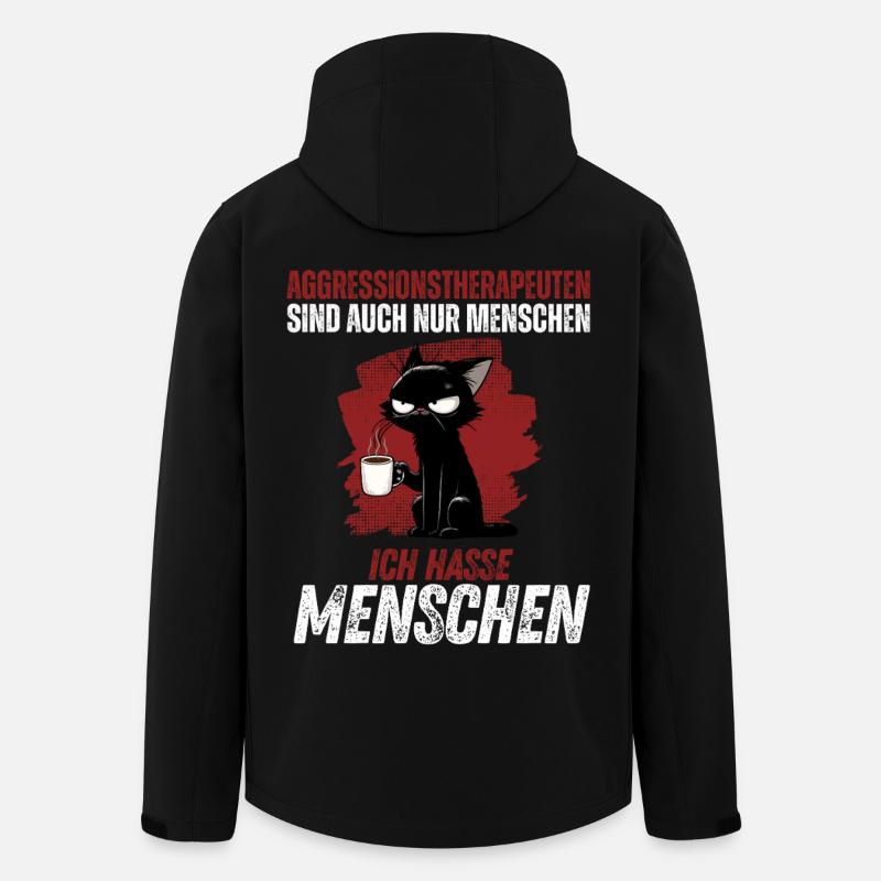 Aggressionstherapeuten – Ich hasse Menschen - Recycelte Männer Softshell-Jacke von Stanley/Stella - Schwarz