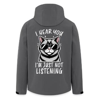 Britisch Kurzhaar Spruch Lustiges Katzen Geschenk - Recycelte Männer Softshell-Jacke von Stanley/Stella - Schwarz - Hinten - AI Model Male 185 light (185cm)