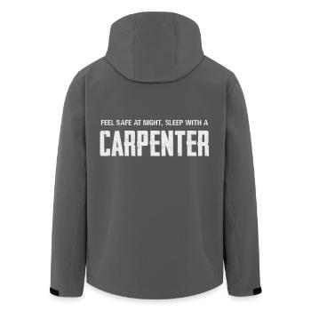 Feel safe sleeping with a carpenter - Men’s Recycled Softshell Jacket by Stanley/Stella - black - Back - AI Model Male 185 light (185cm)