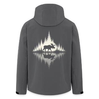 Orignal, Forêt, Nature, Sauvage, Extérieur, Animal - Veste softshell homme en polyester recyclé Stanley/Stella - noir - Dos - AI Model Male 185 light (185cm)