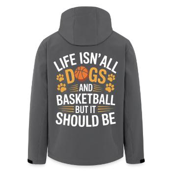 Basketball Spruch Hunde Lustig Basketball Geschenk - Recycelte Männer Softshell-Jacke von Stanley/Stella - Schwarz - Hinten - AI Model Male 185 light (185cm)
