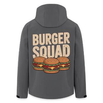 Team Cheeseburger Shirt - Men’s Recycled Softshell Jacket by Stanley/Stella - black - Back - AI Model Male 185 light (185cm)