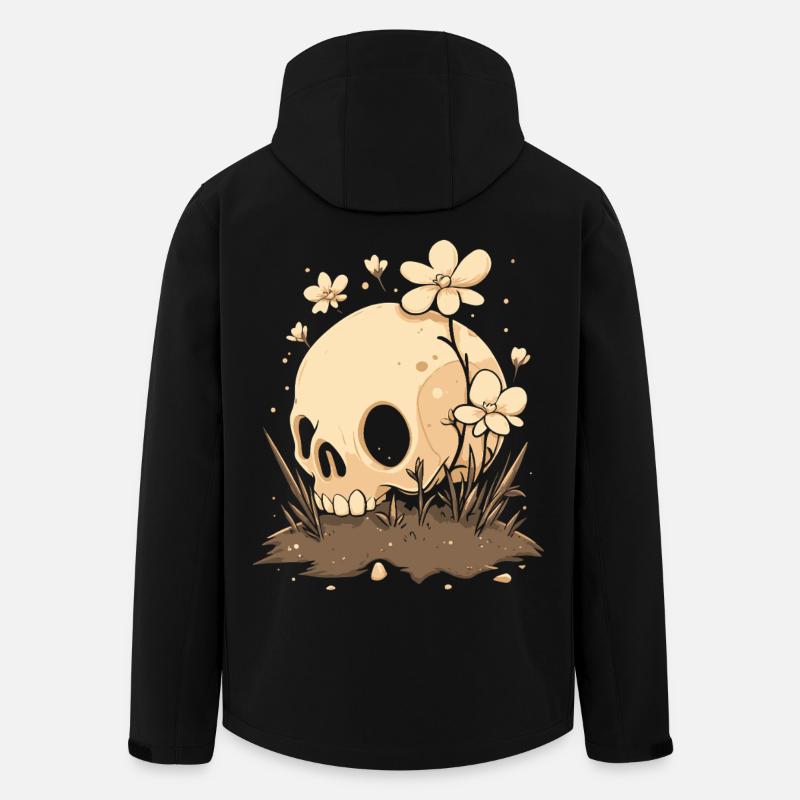 Mignon crâne avec prairie fleurie - Veste softshell homme en polyester recyclé Stanley/Stella - noir