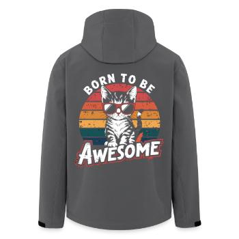 Coole Katze – Born to be Awesome - Recycelte Männer Softshell-Jacke von Stanley/Stella - Schwarz - Hinten - AI Model Male 185 light (185cm)