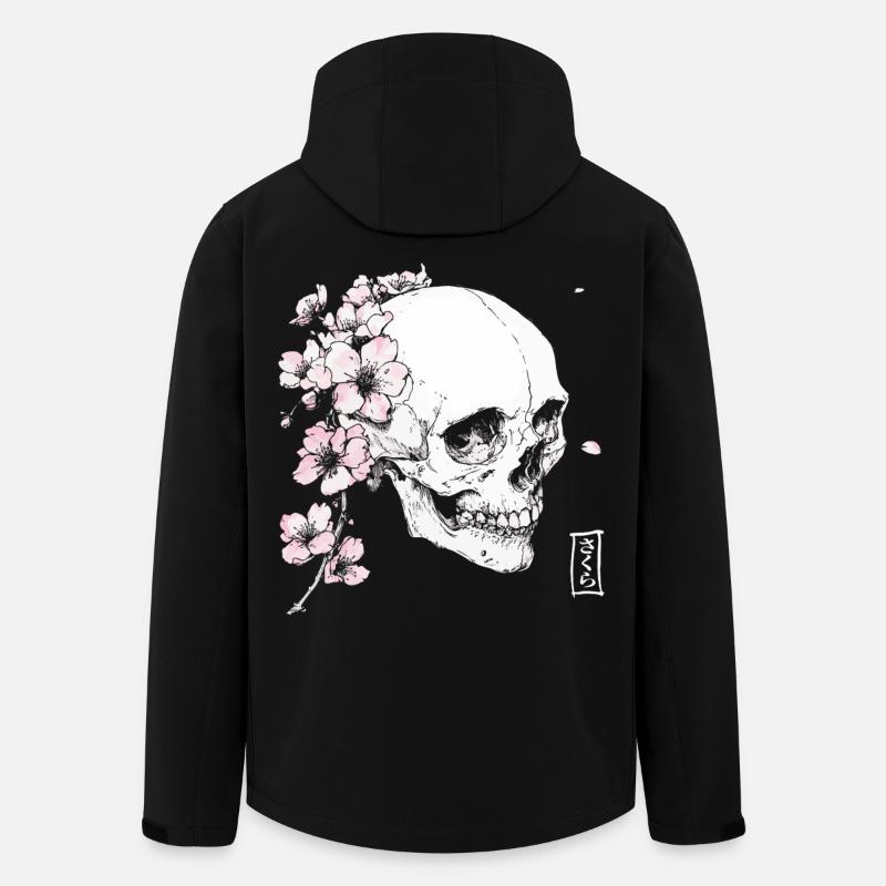 Cherry blossom skull in Japan style - Men’s Recycled Softshell Jacket by Stanley/Stella - black