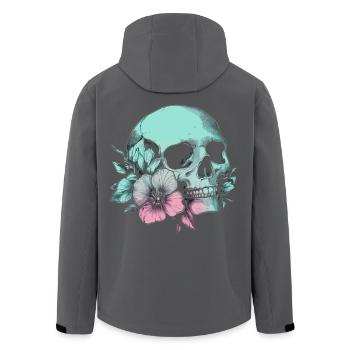 Pastell-Schädel mit Blume & Stil - Recycelte Männer Softshell-Jacke von Stanley/Stella - Schwarz - Hinten - AI Model Male 185 light (185cm)