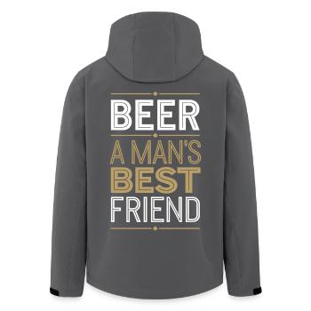 Men and beer – real friendship - Men’s Recycled Softshell Jacket by Stanley/Stella - black - Back - AI Model Male 185 light (185cm)