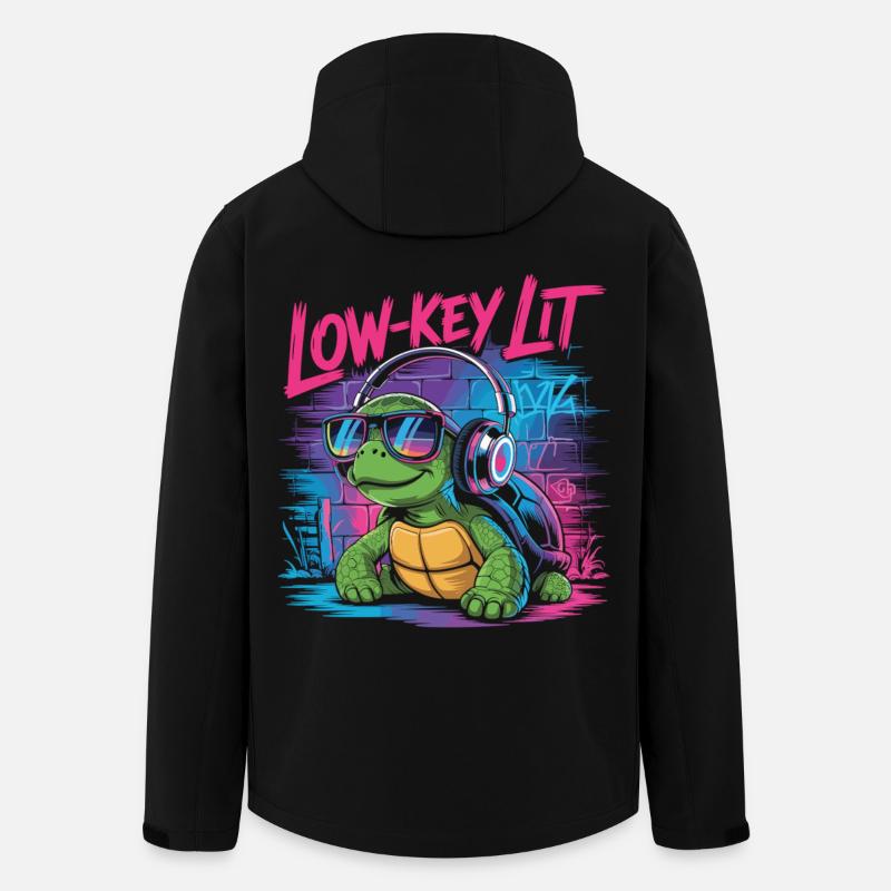 Low-Key Lit Turtle - Men’s Recycled Softshell Jacket by Stanley/Stella - black