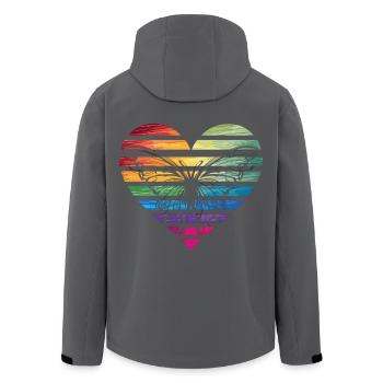 Freedom in the heart with butterfly - Men’s Recycled Softshell Jacket by Stanley/Stella - black - Back - AI Model Male 185 light (185cm)