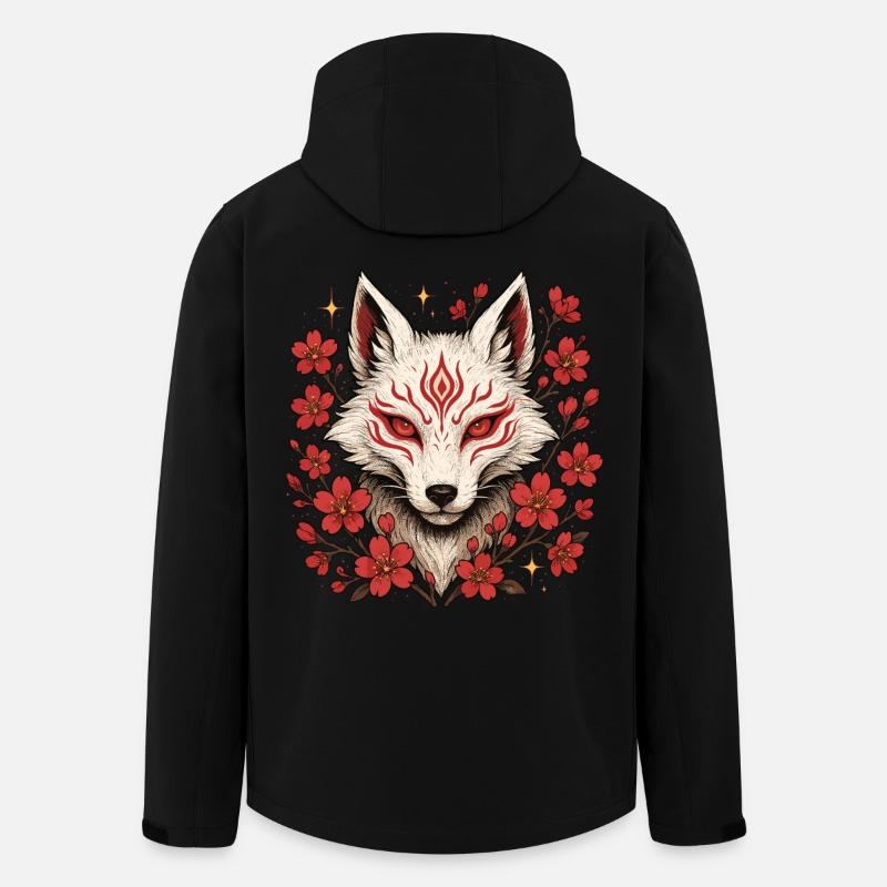 Kitsune Fox, Japanese Anime & Mythology - Men’s Recycled Softshell Jacket by Stanley/Stella - black