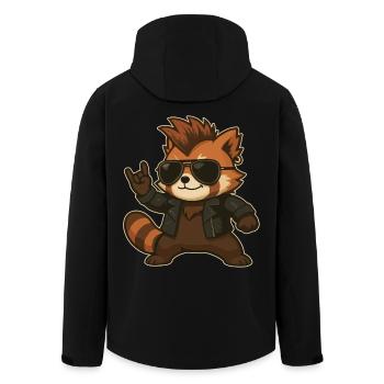 Rock Music, Red Panda, Rock Hand, Heavy Metal - Men’s Recycled Softshell Jacket by Stanley/Stella - black - Back - AI Model Male 185 light (185cm)