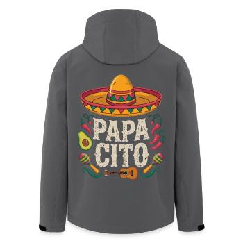 Papacito Mexiko Style - Geschenk Papa - Recycelte Männer Softshell-Jacke von Stanley/Stella - Schwarz - Hinten - AI Model Male 185 light (185cm)