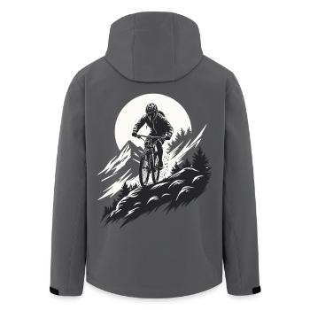 Aventure en VTT dans la nature - Veste softshell homme en polyester recyclé Stanley/Stella - noir - Dos - AI Model Male 185 light (185cm)
