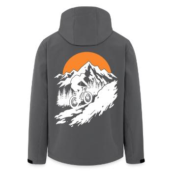 Aventure en VTT dans la nature - Veste softshell homme en polyester recyclé Stanley/Stella - noir - Dos - AI Model Male 185 light (185cm)