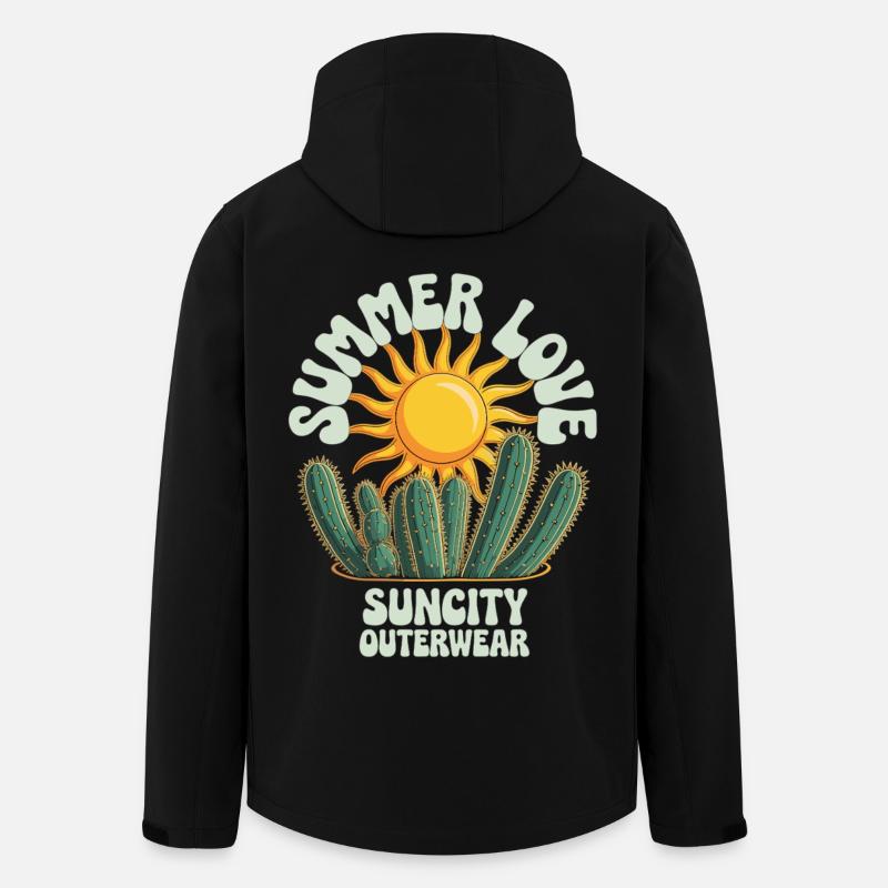 Sun Cactus – Summer Vibes - Men’s Recycled Softshell Jacket by Stanley/Stella - black