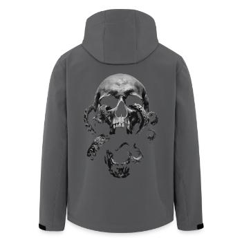 Totenschädel mit Tentakeln – düstere Gothic Kunst - Recycelte Männer Softshell-Jacke von Stanley/Stella - Schwarz - Hinten - AI Model Male 185 light (185cm)