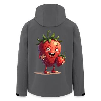 Drôle de fraises fraises fruits - Veste softshell homme en polyester recyclé Stanley/Stella - noir - Dos - AI Model Male 185 light (185cm)